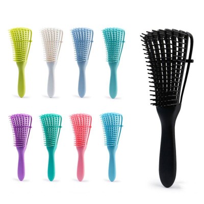 Wholesale custom logo products eight rows detangling massage detangle hair brush for curly hair brush