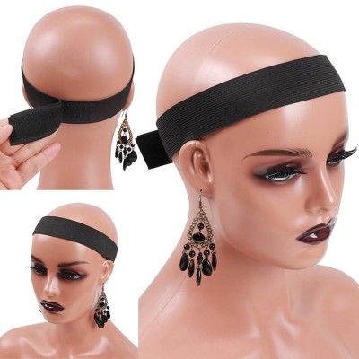 Custom Adjustable Mesh Cap Making Elastic Hair Bands With Velcro Black Elastic Bands For Wigs